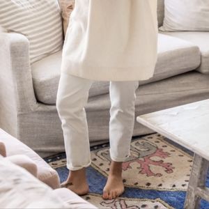 Jillian Harris straight leg denim, button fly